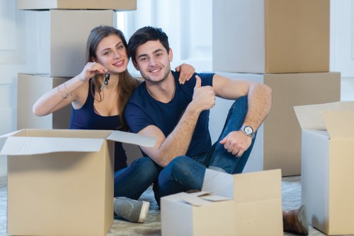 Movers preparing for a home relocation in Abbey Wood
