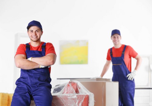 Commercial moving team planning an office relocation in Abbey Wood