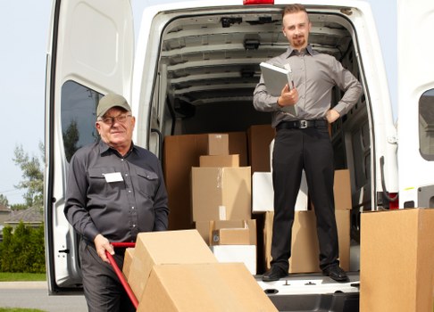 House removal team preparing a local move in Abbey Wood