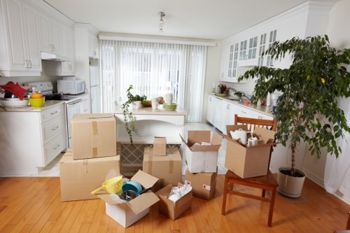 Professional packing materials and boxes ready for an Abbey Wood home move
