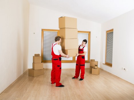 Boxes and furniture secured for transport