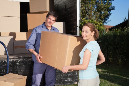 Packing boxes and furniture for a man with van removal in Abbey Wood